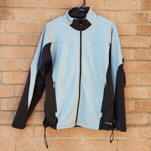 REI Polartec Women’s Jacket Blue Black Full Zip Fleece Outdoor Hiking (Fits L)
